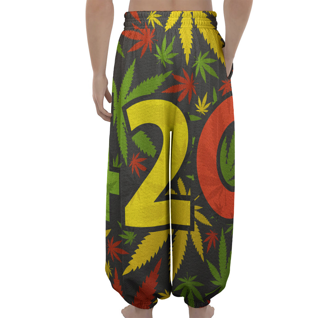 Rasta 420 Print Lantern Pants