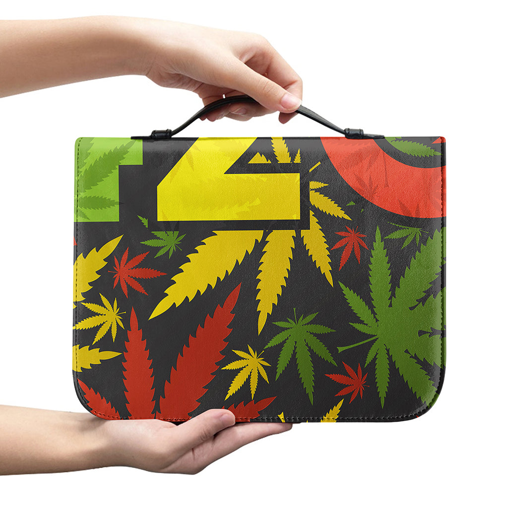 Rasta 420 Print Leather Bible Cover