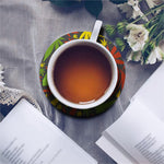 Rasta 420 Print Leather Coaster Set