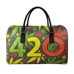 Rasta 420 Print Leather Duffle Bag