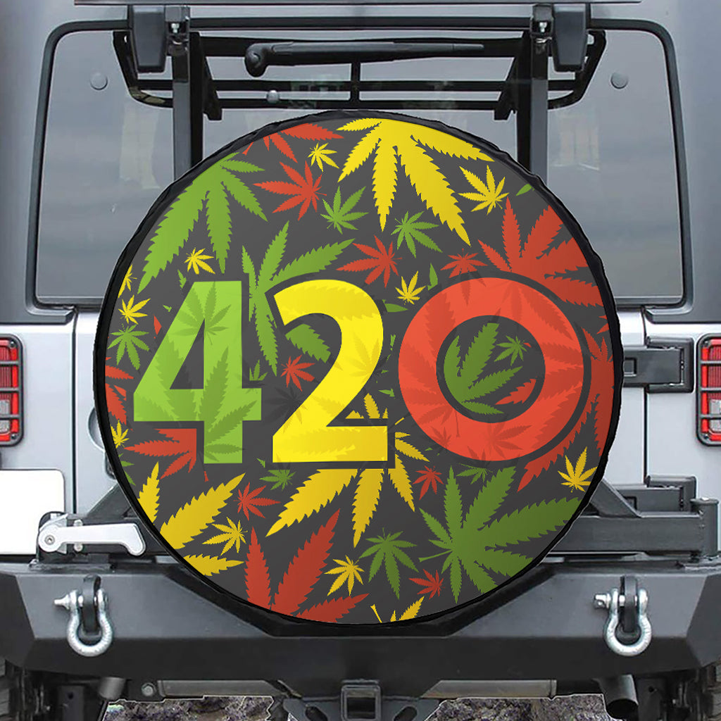 Rasta 420 Print Leather Spare Tire Cover