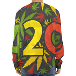 Rasta 420 Print Long Sleeve Baseball Jersey