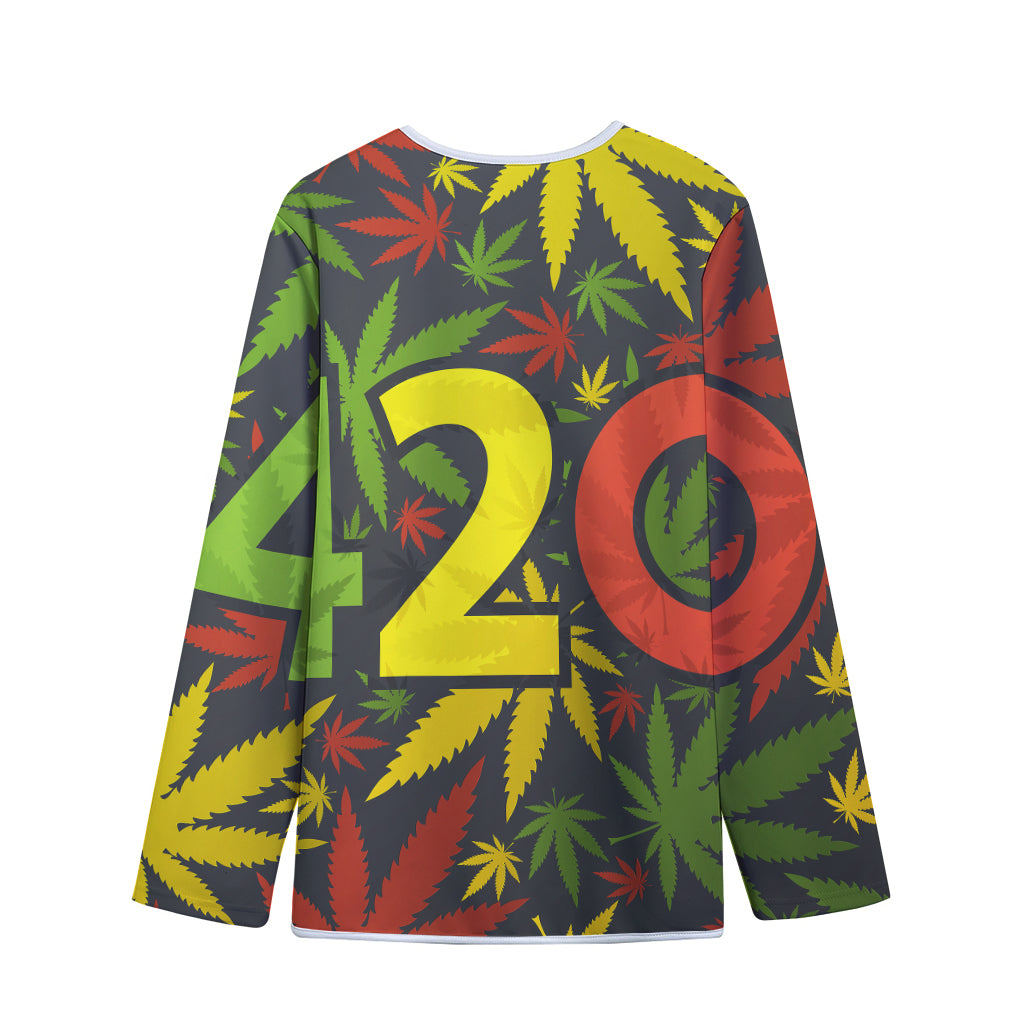 Rasta 420 Print Long Sleeve Short Coat