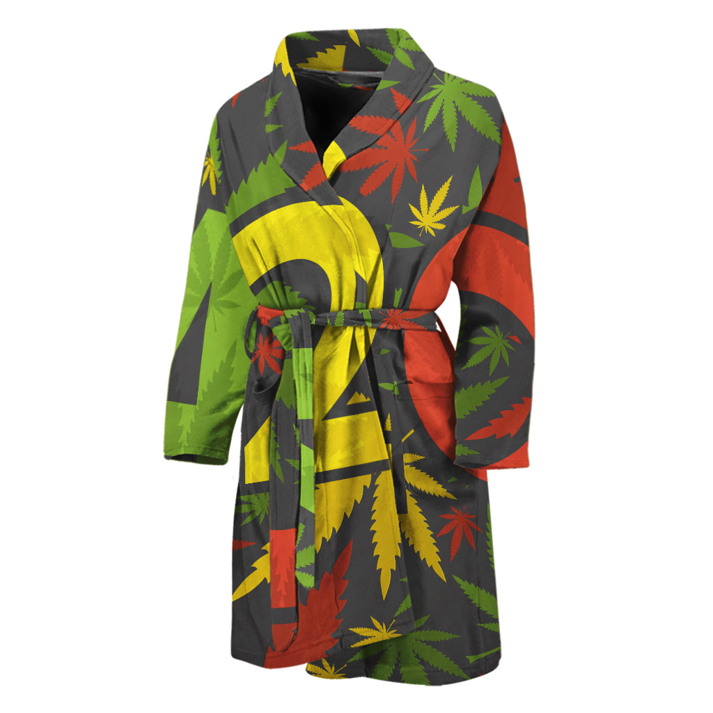 Rasta 420 Print Men's Bathrobe