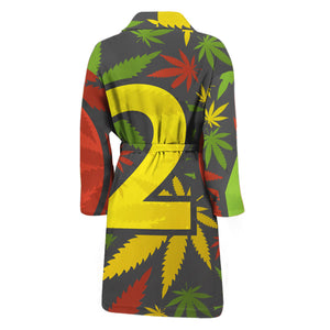 Rasta 420 Print Men's Bathrobe