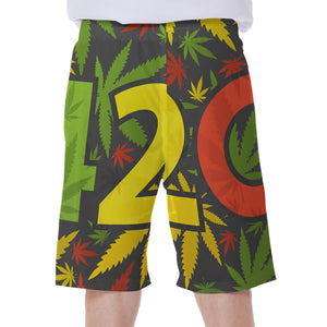 Rasta 420 Print Men's Beach Shorts