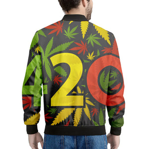 Rasta 420 Print Men's Bomber Jacket