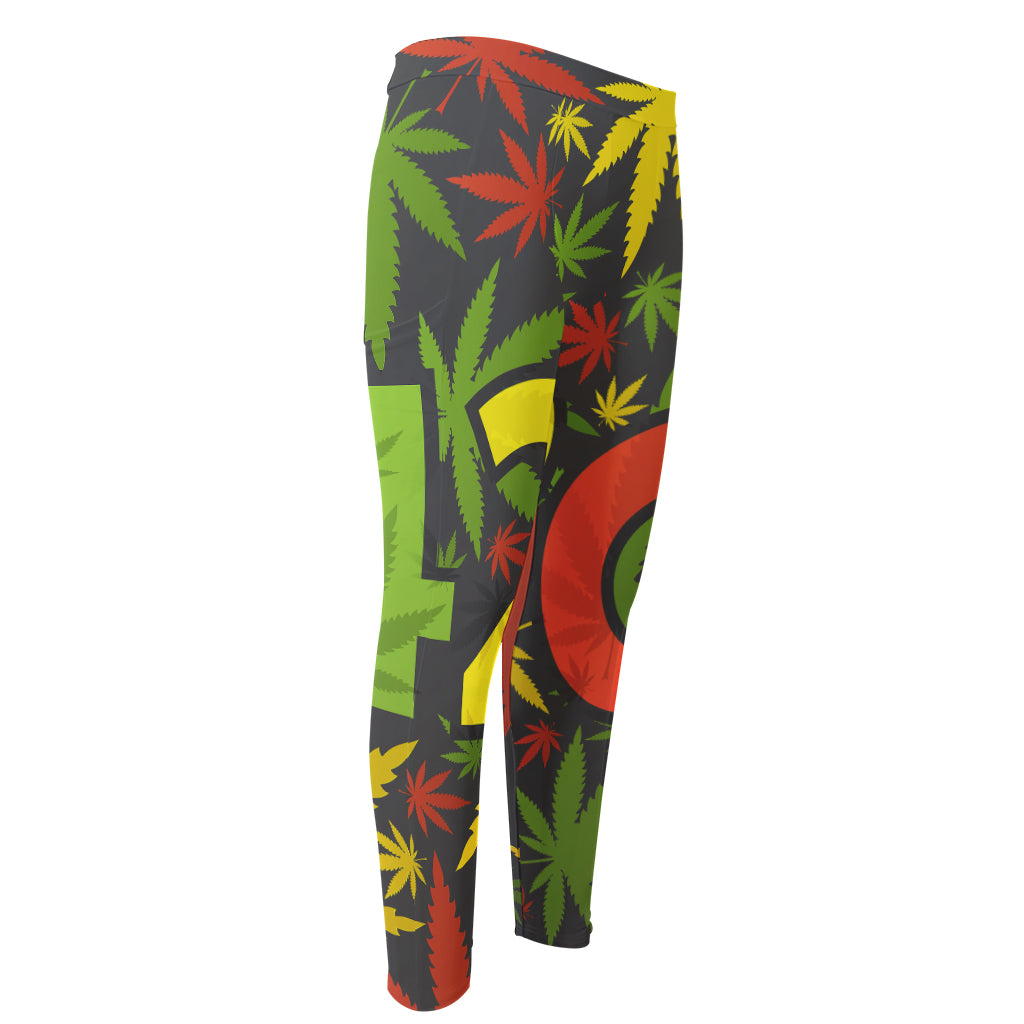 Rasta 420 Print Men's Compression Pants