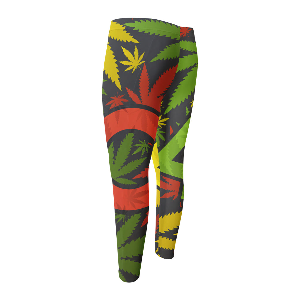 Rasta 420 Print Men's Compression Pants