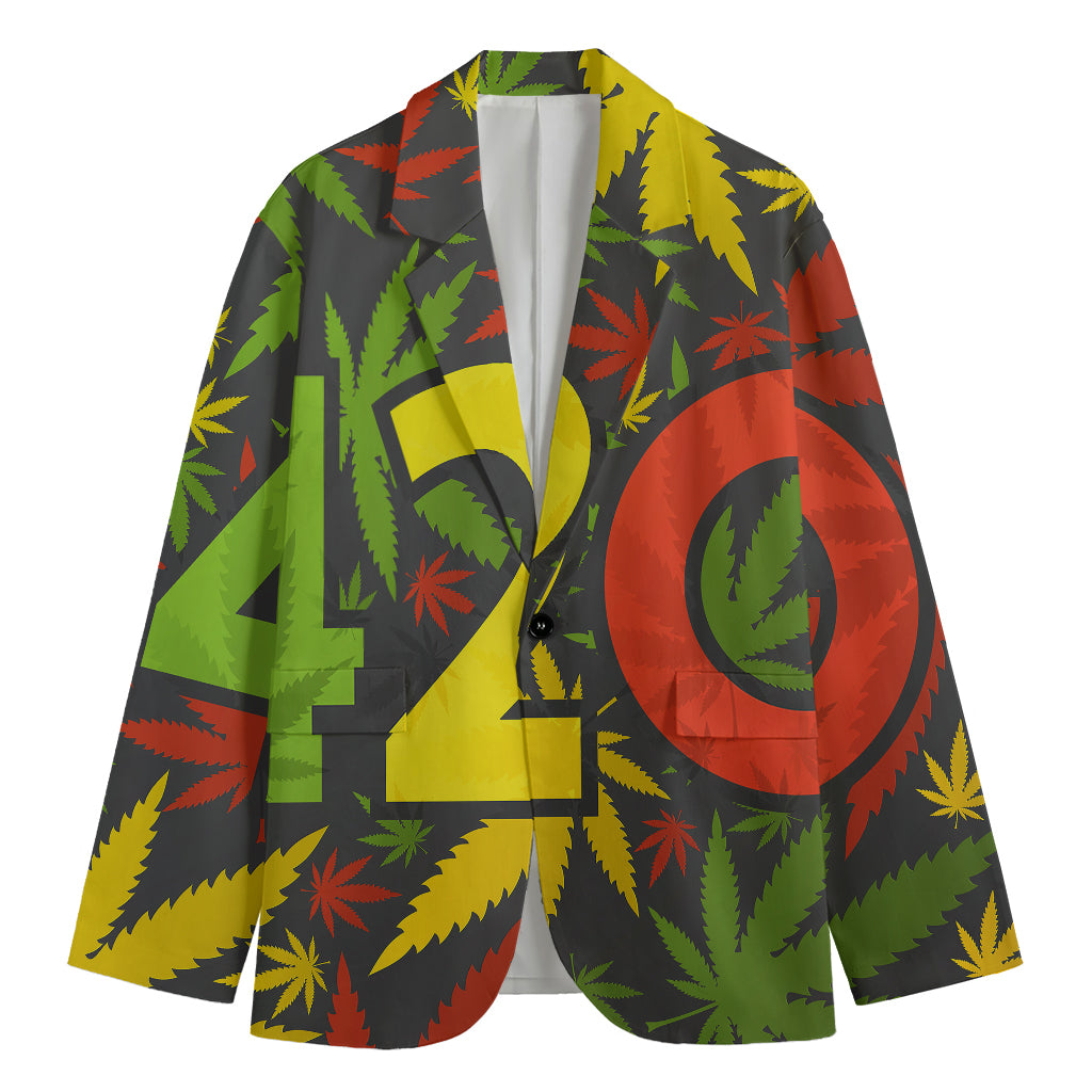 Rasta 420 Print Men's Cotton Blazer