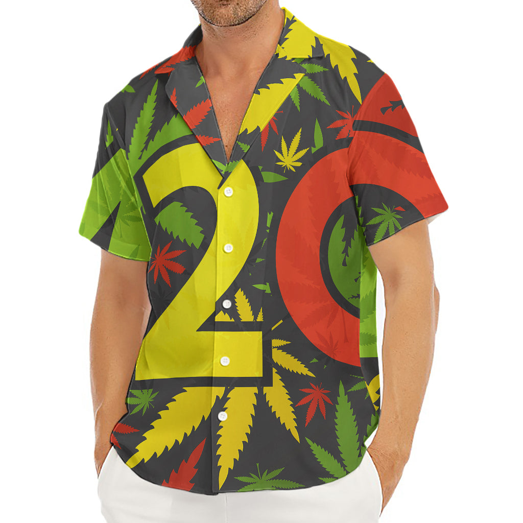 Rasta 420 Print Men's Deep V-Neck Shirt