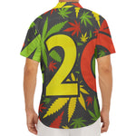 Rasta 420 Print Men's Deep V-Neck Shirt