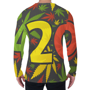 Rasta 420 Print Men's Long Sleeve T-Shirt