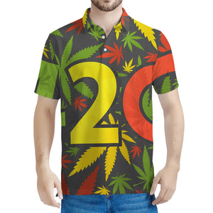 Rasta 420 Print Men's Polo Shirt