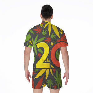 Rasta 420 Print Men's Rompers