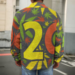 Rasta 420 Print Men's Shirt Jacket