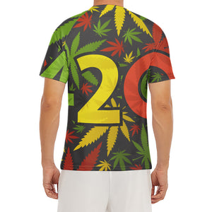 Rasta 420 Print Men's Short Sleeve Rash Guard