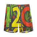 Rasta 420 Print Men's Athletic Shorts