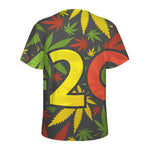 Rasta 420 Print Men's Sports T-Shirt