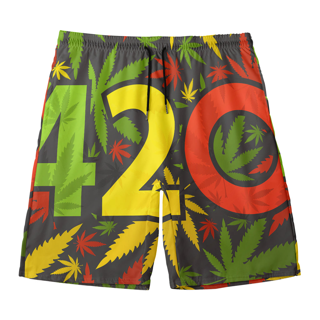 Rasta 420 Print Men's Swim Trunks