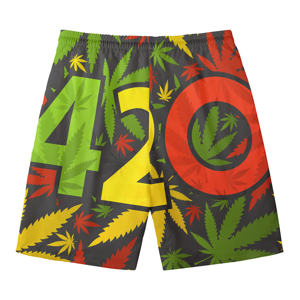 Rasta 420 Print Men's Swim Trunks
