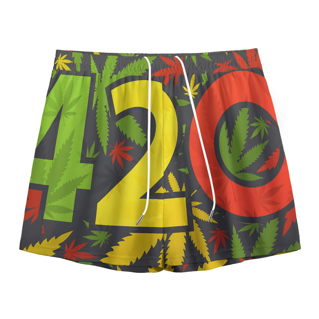 Rasta 420 Print Mesh Shorts