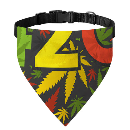 Rasta 420 Print Over The Collar Dog Bandana