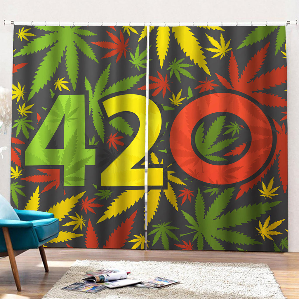 Rasta 420 Print Pencil Pleat Curtains