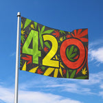 Rasta 420 Print Polyester Flag