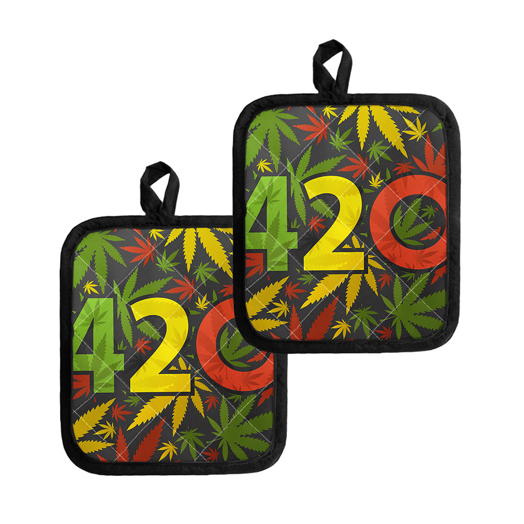Rasta 420 Print Pot Holders