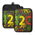 Rasta 420 Print Pot Holders With Pocket