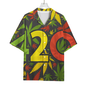 Rasta 420 Print Rayon Hawaiian Shirt