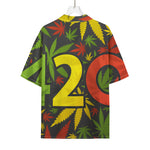 Rasta 420 Print Rayon Hawaiian Shirt