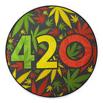 Rasta 420 Print Round Floor Mat