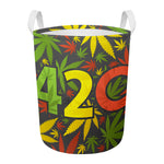Rasta 420 Print Round Laundry Basket