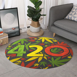 Rasta 420 Print Round Rug