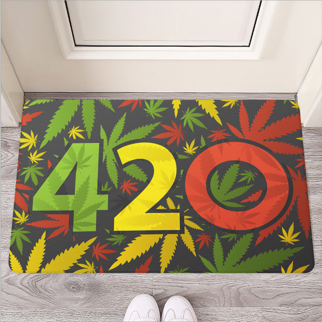 Rasta 420 Print Rubber Doormat