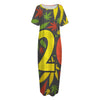 Rasta 420 Print Short Sleeve Long Nightdress