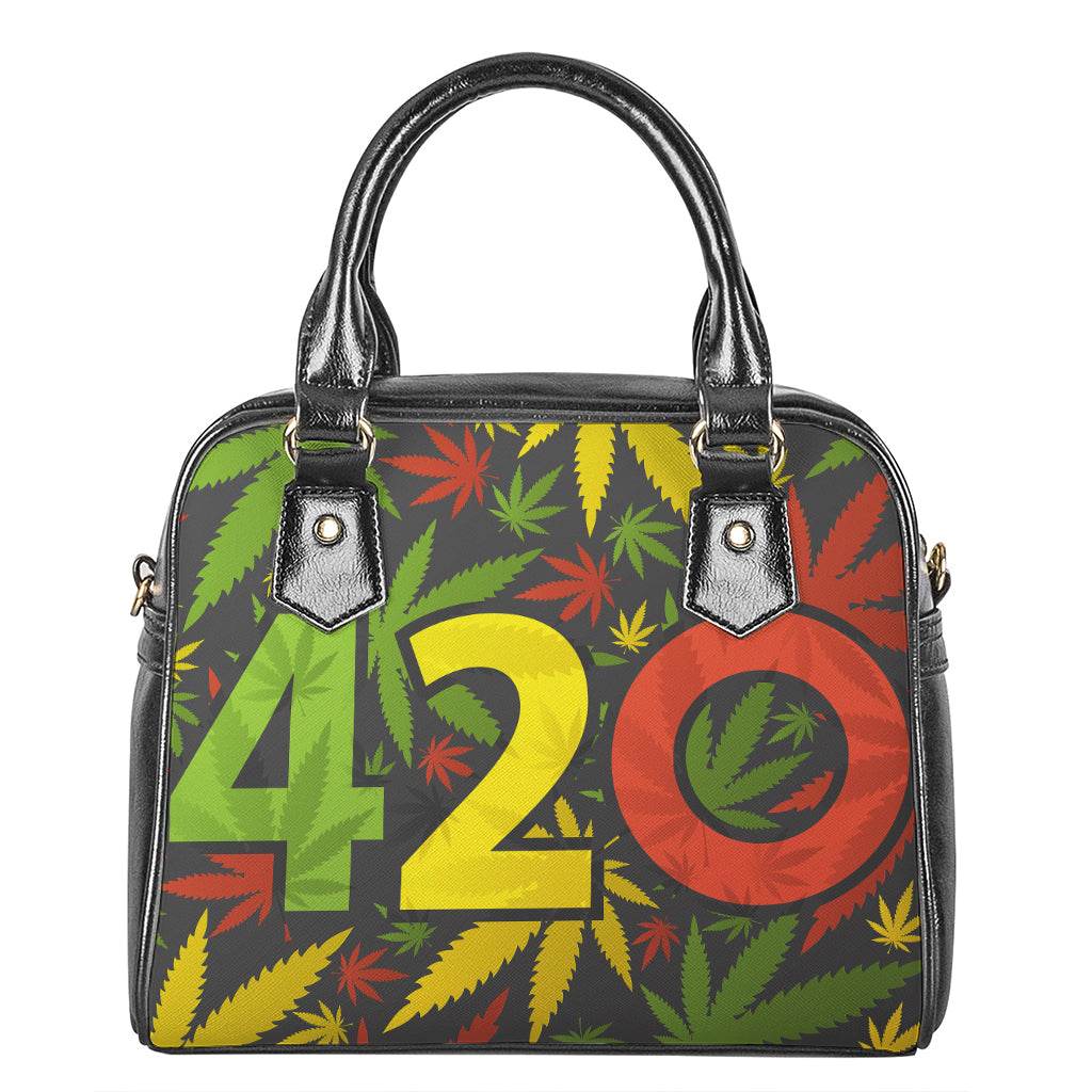 Rasta 420 Print Shoulder Handbag