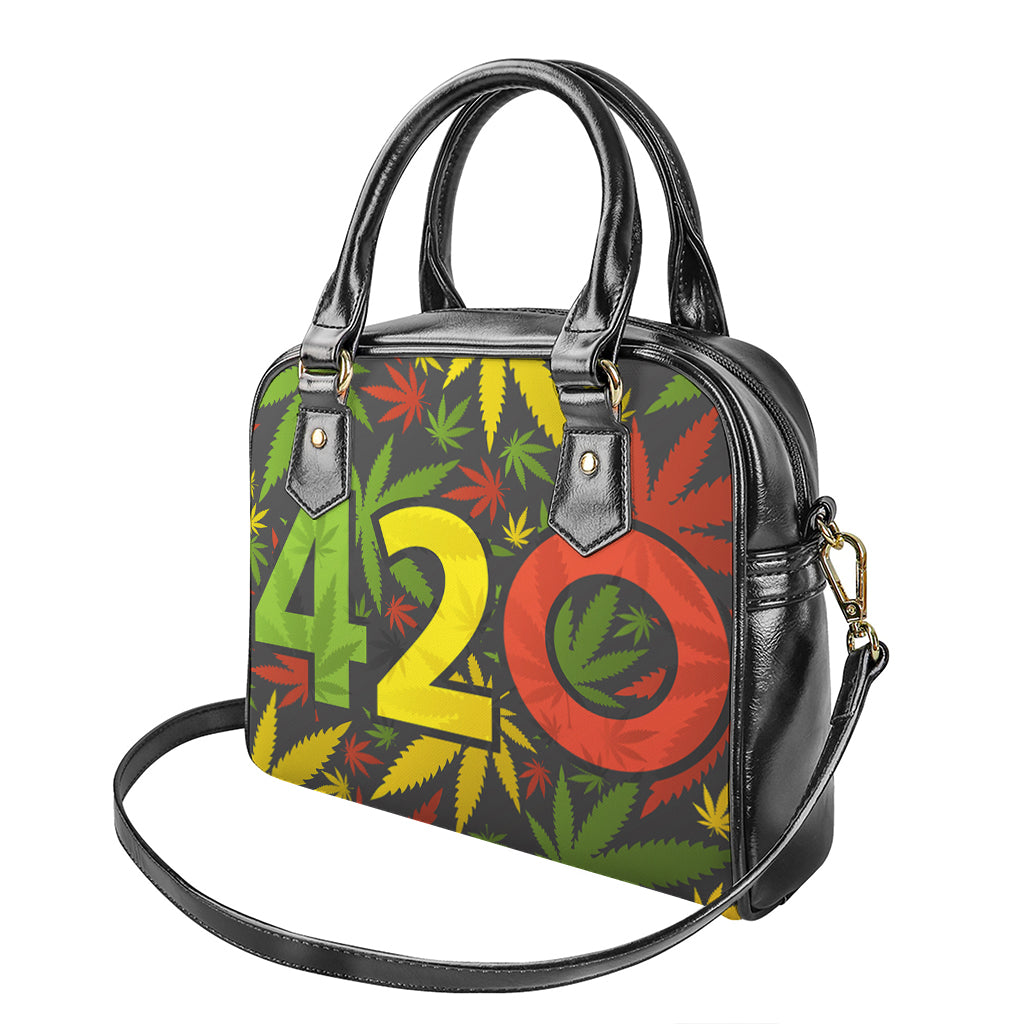 Rasta 420 Print Shoulder Handbag