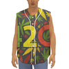 Rasta 420 Print Sleeveless Baseball Jersey