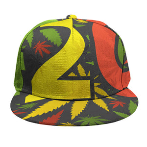 Rasta 420 Print Snapback Cap