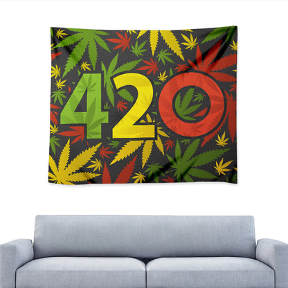 Rasta 420 Print Tapestry