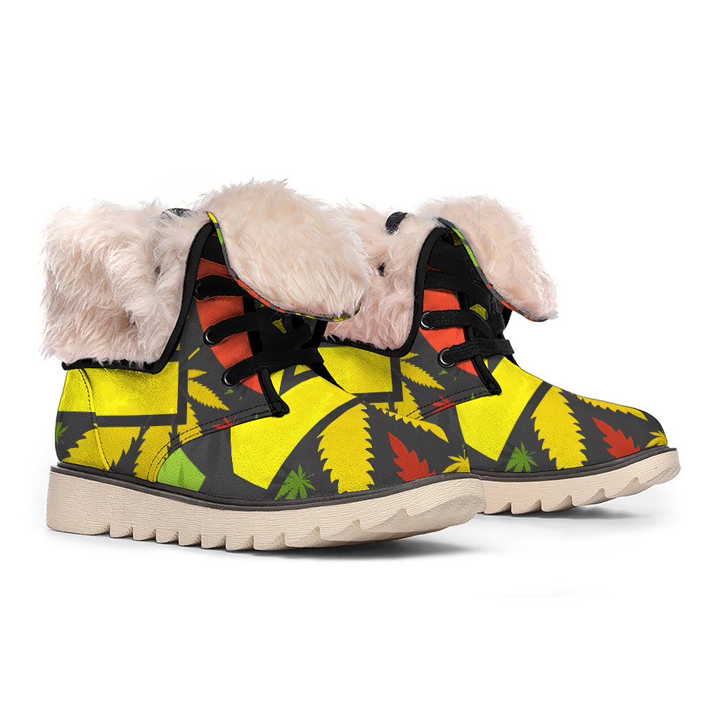 Rasta 420 Print Winter Boots