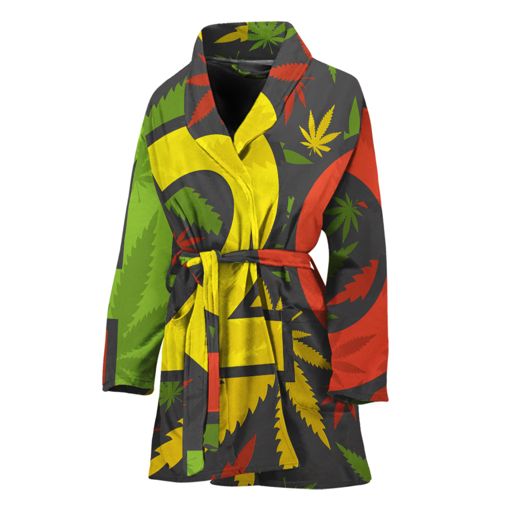 Rasta 420 Print Women's Bathrobe