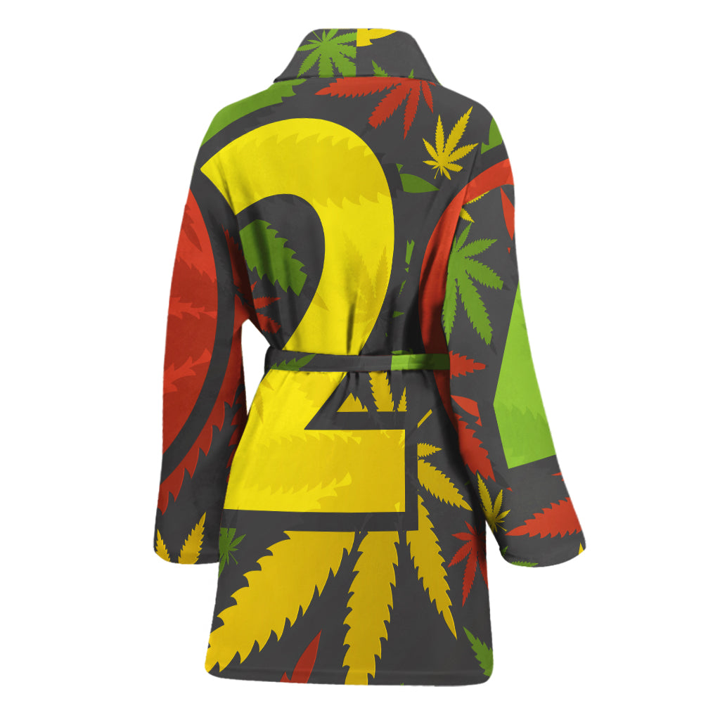 Rasta 420 Print Women's Bathrobe