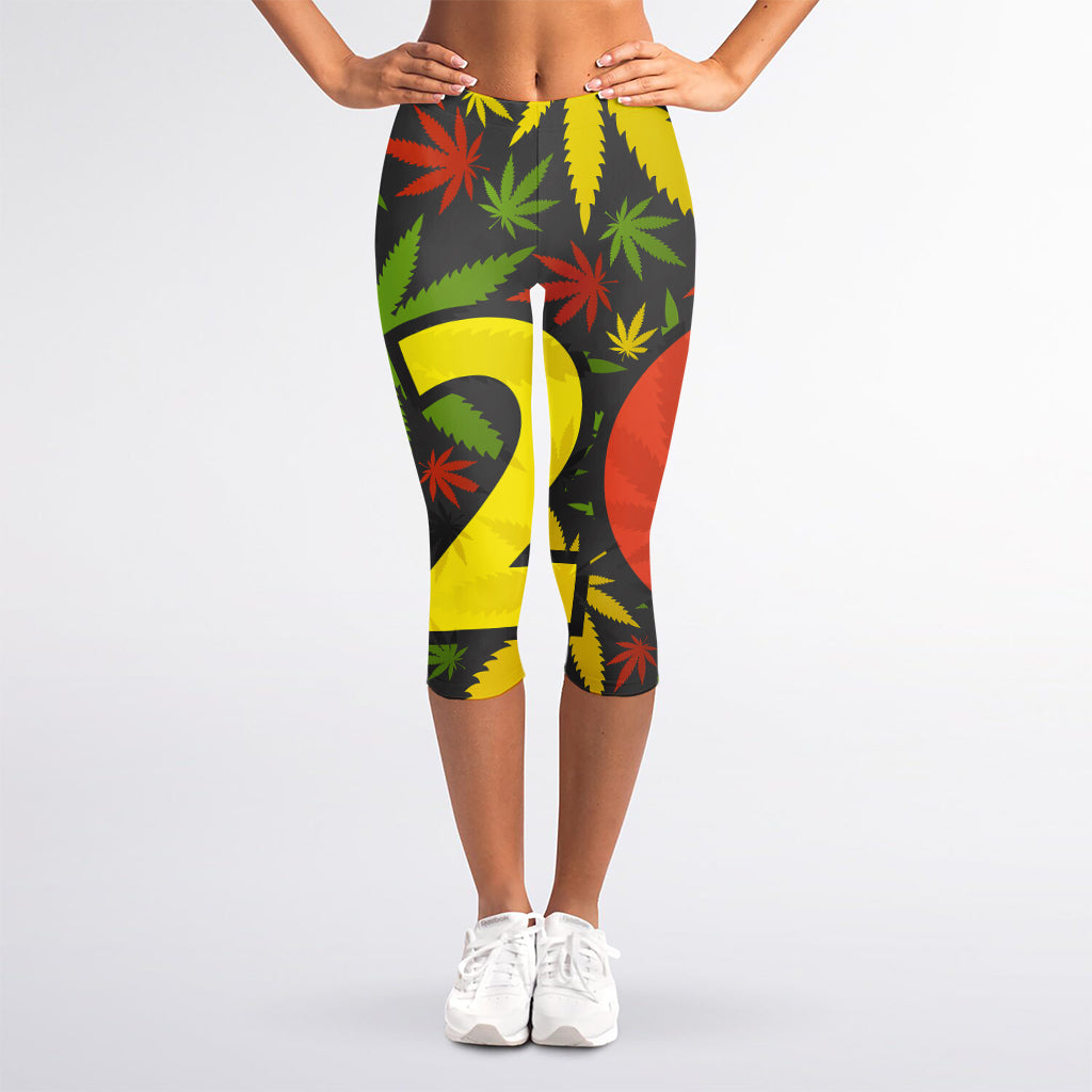 Rasta 420 Print Women's Capri Leggings