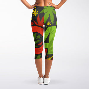 Rasta 420 Print Women's Capri Leggings