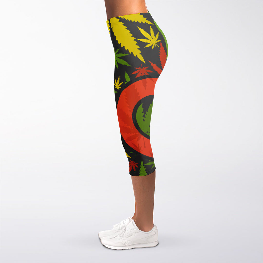 Rasta 420 Print Women's Capri Leggings