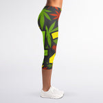 Rasta 420 Print Women's Capri Leggings